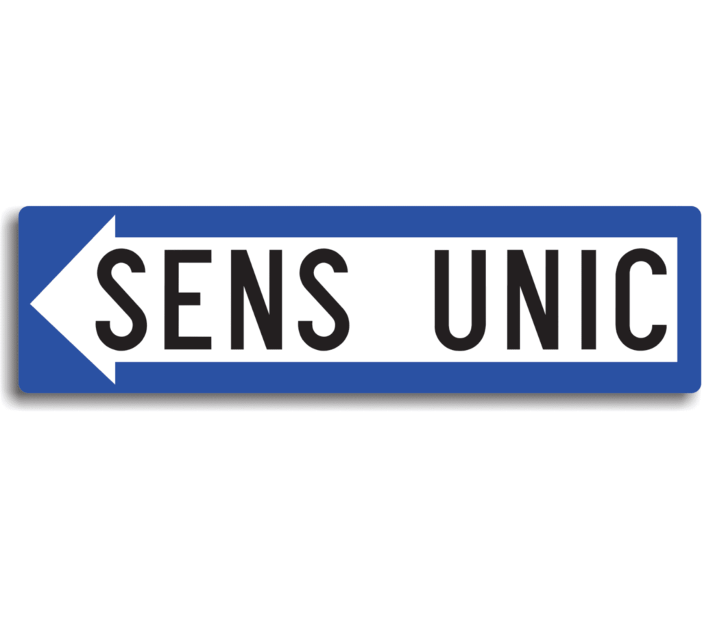 Sens unic (Stânga), indicatoare rutiere